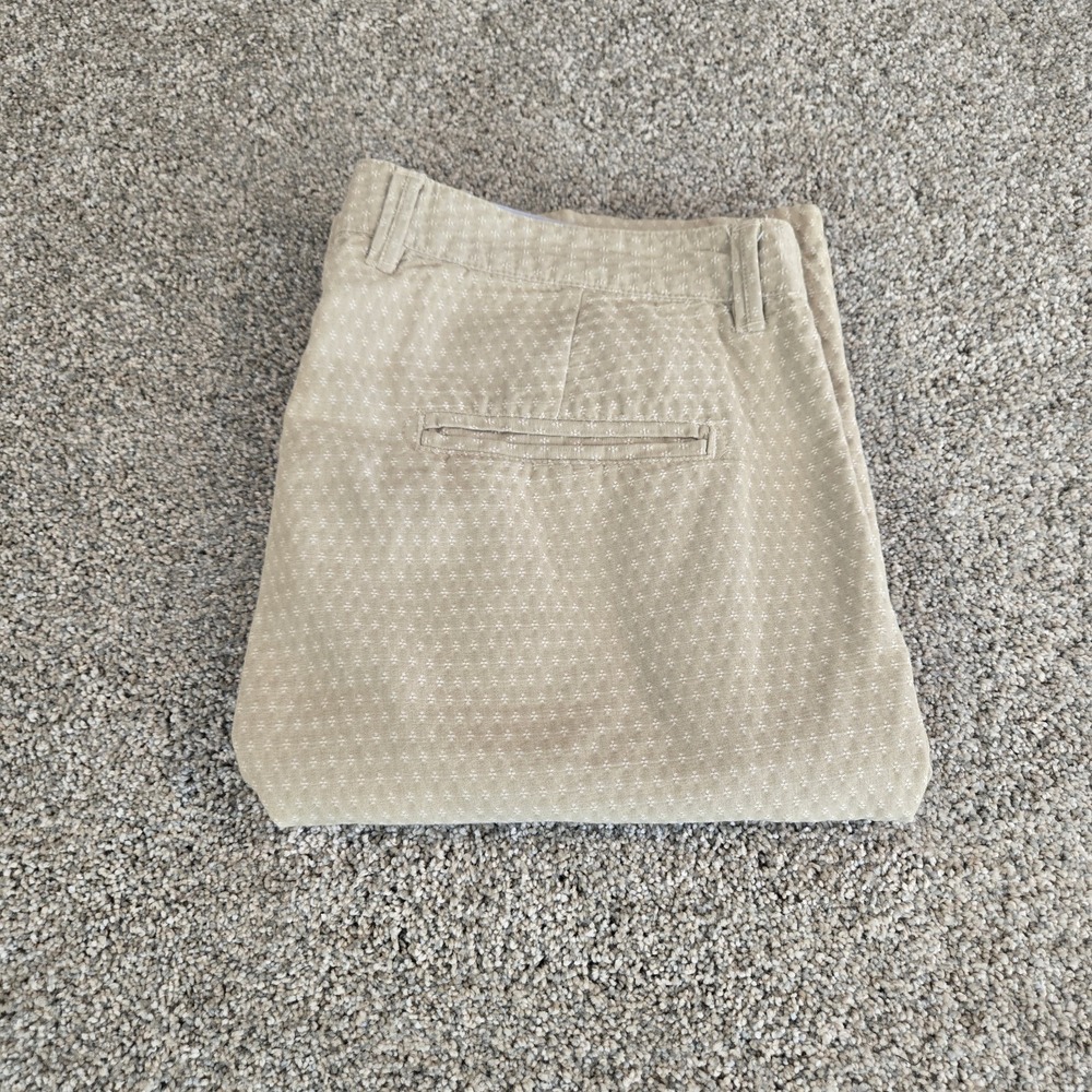 Carbon 2 Cobalt Mens Size 36 Tan Embroidered Geometric Chino Shorts